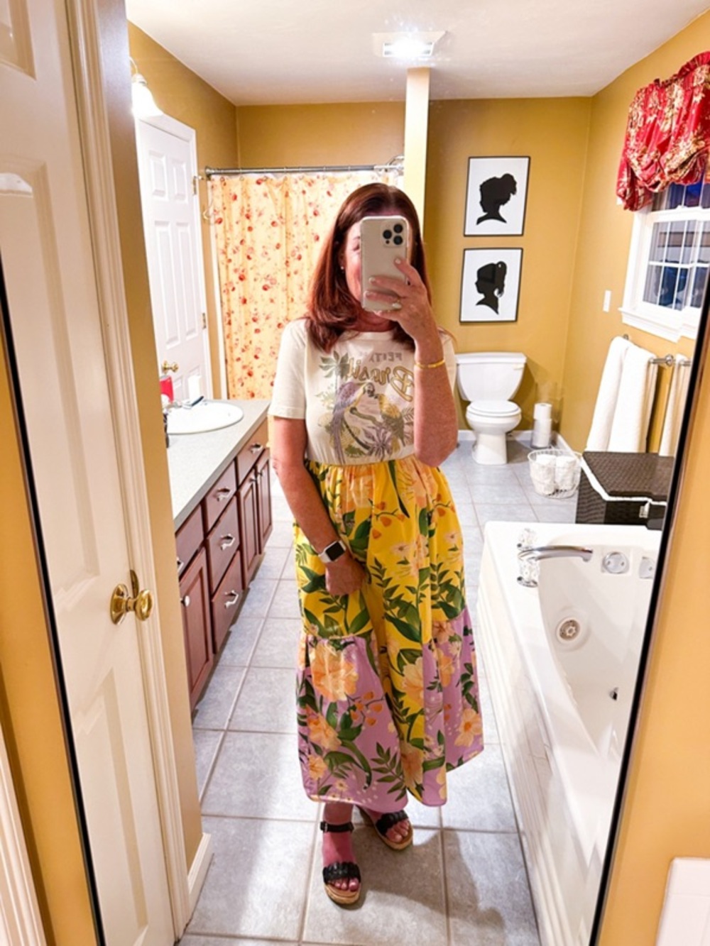 Farm Rio tiered floral shirt dresss Large - Picture 13 of 13